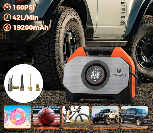 Dual Cylinder Portable Air Compressor 19200mAh