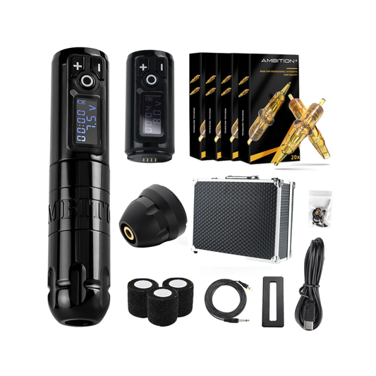 Cordless Tattoo Machine Kit 4.2mm Stroke with Power Battery