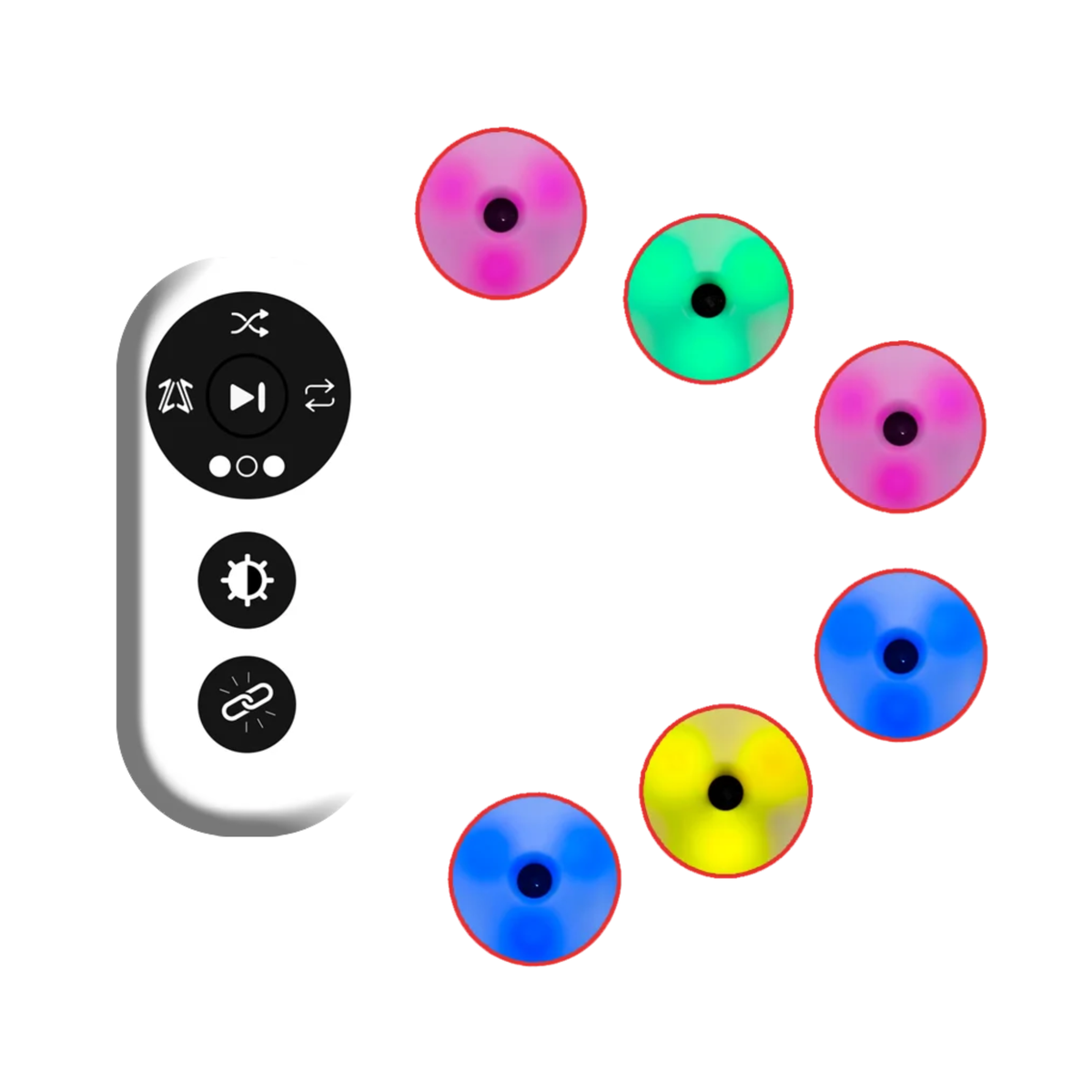 Kids Fitness Agility Lights Set of 6 with Remote