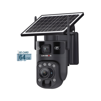 4K 60X Zoom 4G Solar CCTV Camera 64GB