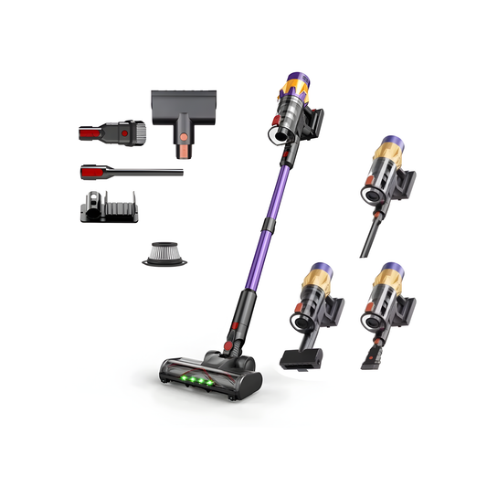 Purple 550W Handheld Wireless Vacuum with Touch Display