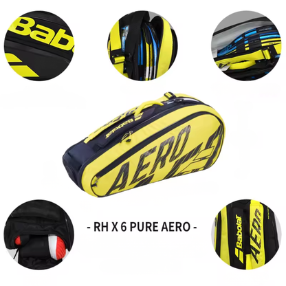 Durable 6-Racquet Tennis Bag with Extra Pockets and Carry Straps