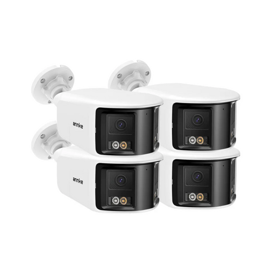 4 Piece 4K IP Security Camera System with Panoramic Coverage
