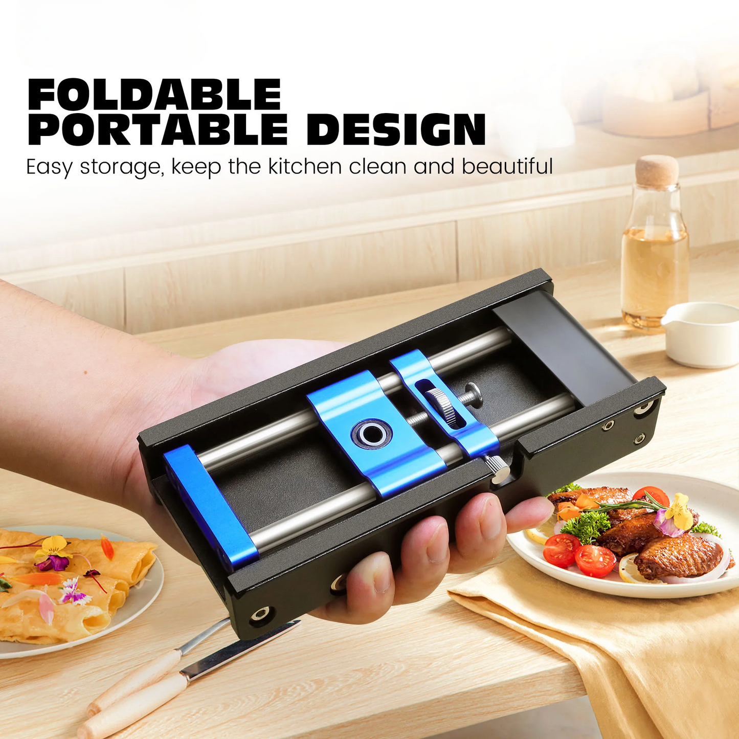 Foldable Portable Knife Sharpening System with 3 Diamond Plates