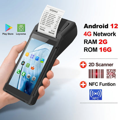 Android POS PDA Barcode Scanner NFC 58mm Printer