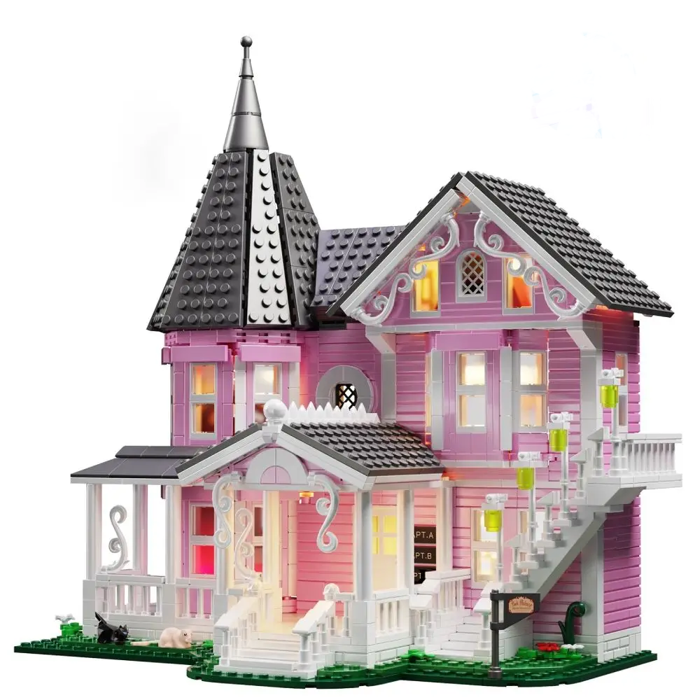 1349 PCS Architectural Pink Palace Building Toy Set