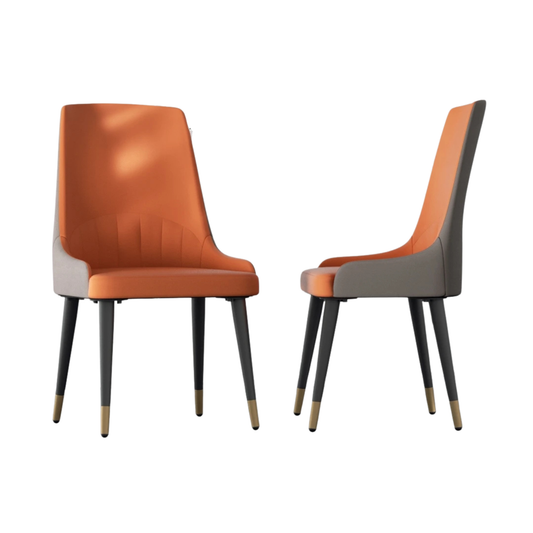 Luxury Orange Kitchen Chairs 2-Piece Set