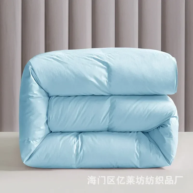 Blue Cotton Goose Down Duvet Warm Winter Quilt