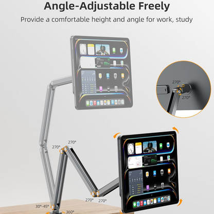 Adjustable Aluminum Tablet Stand with Magnetic Charging