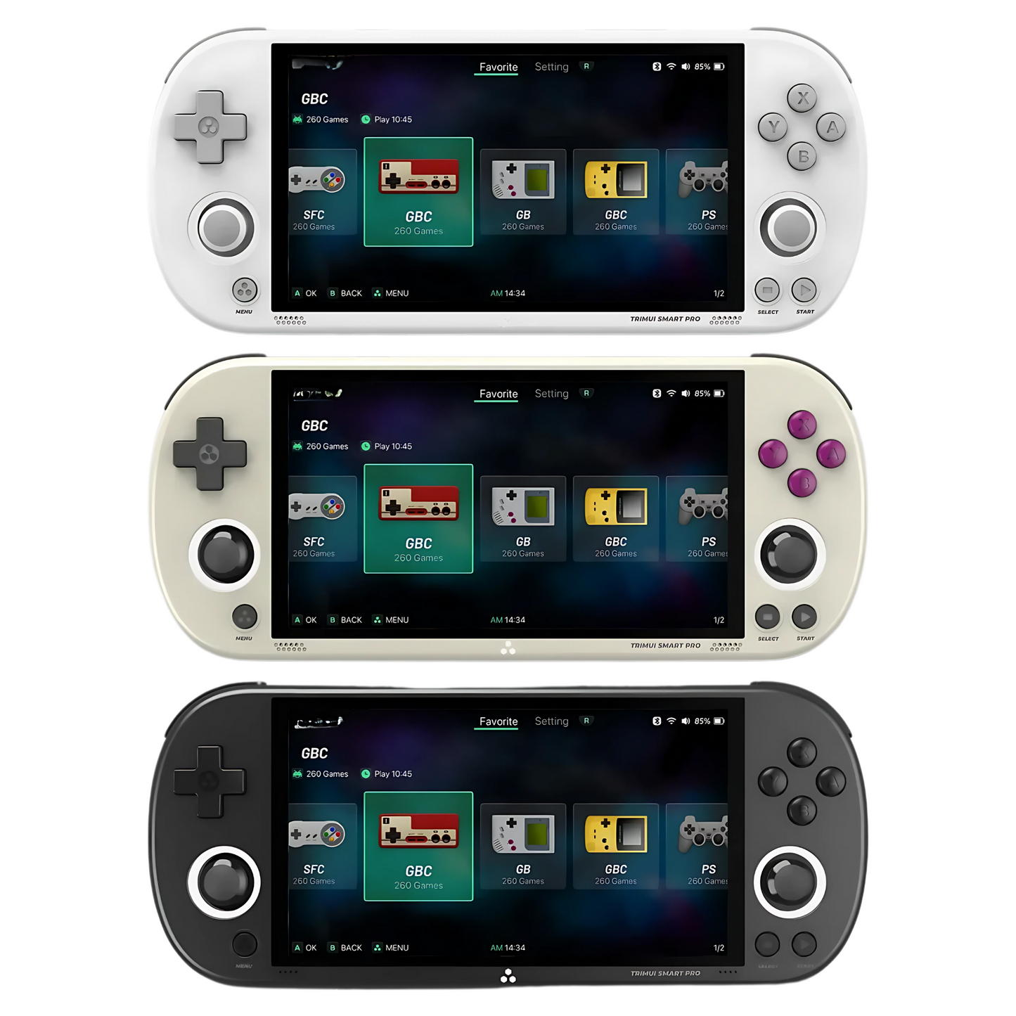Smart Retro Gaming Console 4.96 Inch IPS Screen Linux