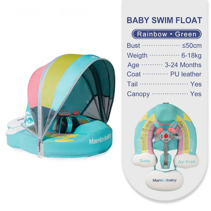 Safe Baby Swim Ring with Adjustable Support Deep Blue