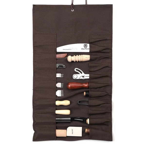 63-Piece Leatherworking Tool Kit for DIY & Repair