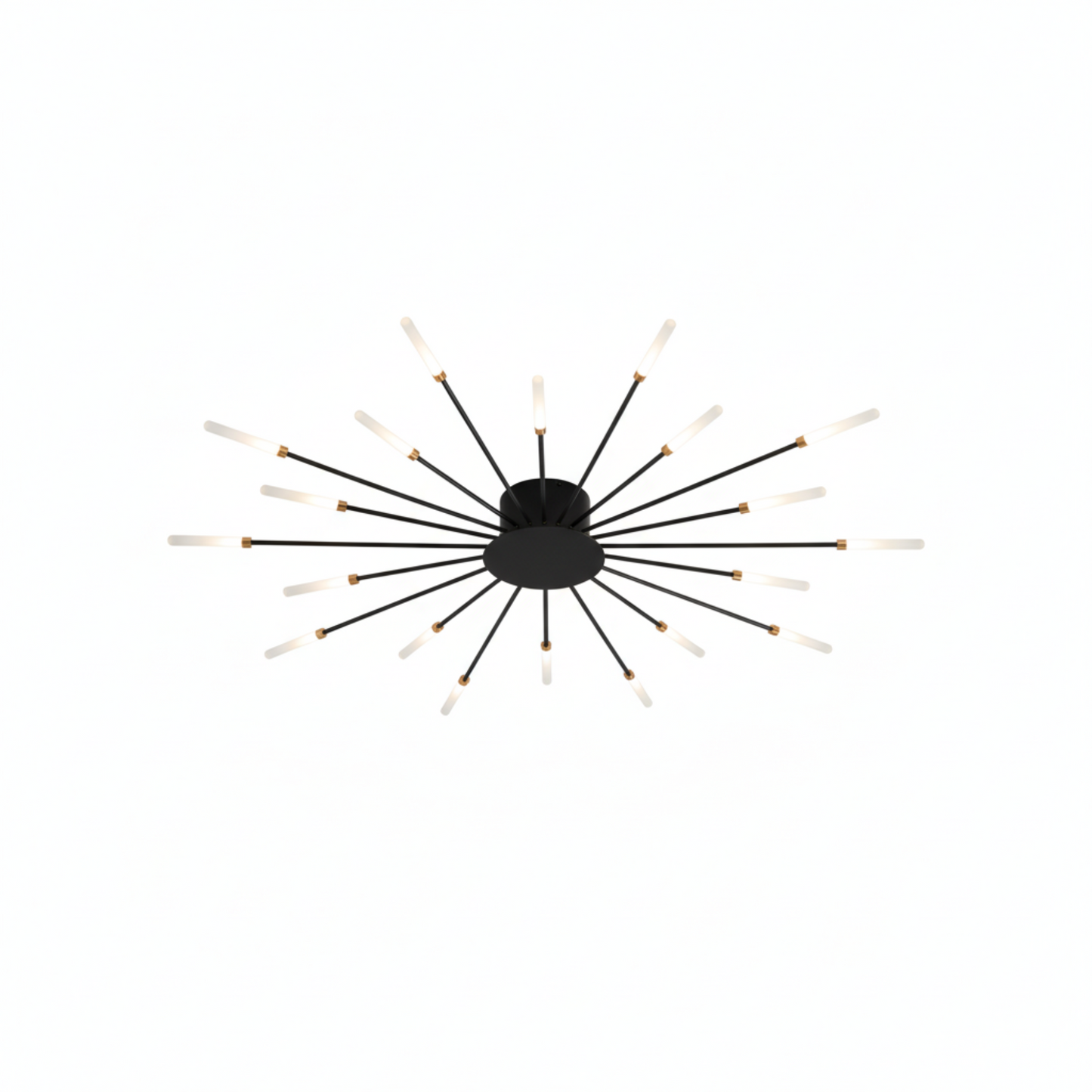 Sleek Black 20-Head LED Chandelier for Living and Dining