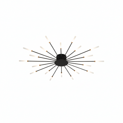 Sleek Black 20-Head LED Chandelier for Living and Dining