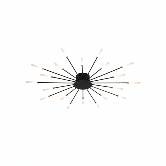 Sleek Black 20-Head LED Chandelier for Living and Dining