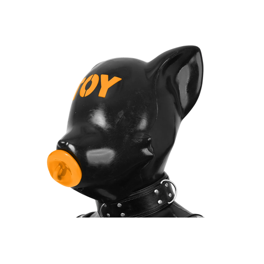 Orange Silicone Puppy Play Mask Cosplay Hood