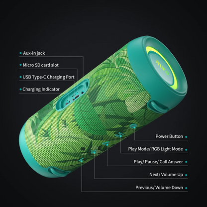 Portable Bluetooth Speaker 60W with Deep Bass and Amplifier