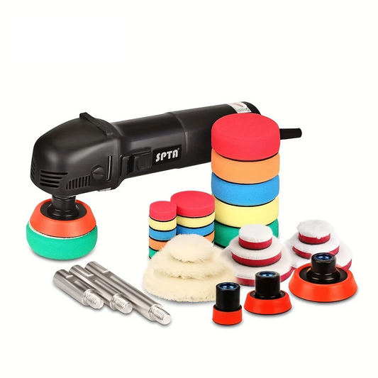 Mini Rotary Polisher Kit with Pads Extension Shaft