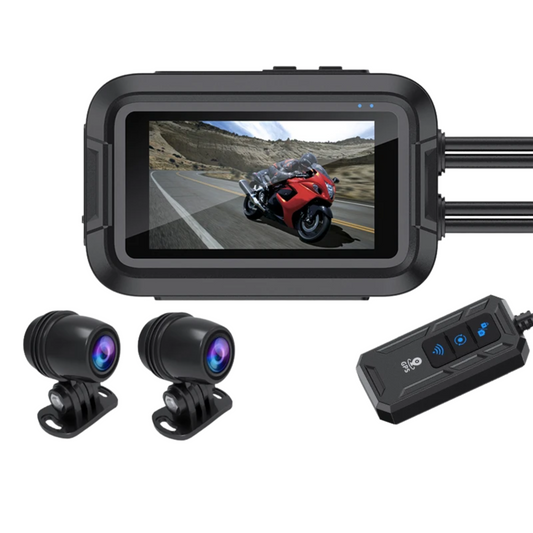Waterproof Front Rear Moto DVR Camera 128GB