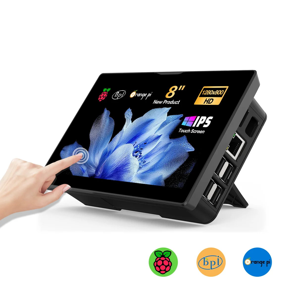 8 Inch HDMI Touchscreen Display with Built-In Speakers