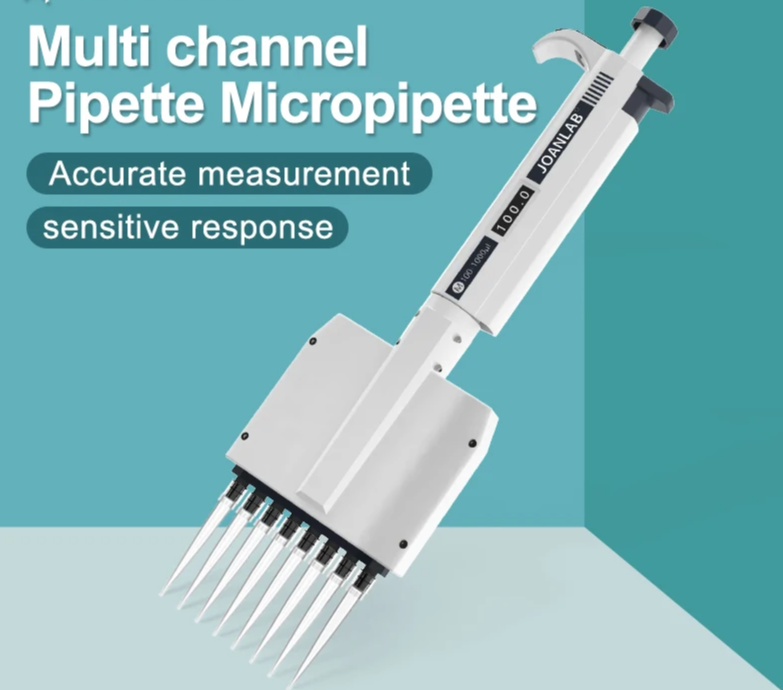 8-Channel Digital Micropipette 5–50µl Adjustable Volume