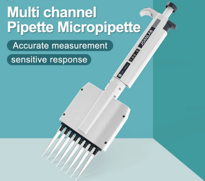 8-Channel Digital Micropipette 5–50µl Adjustable Volume