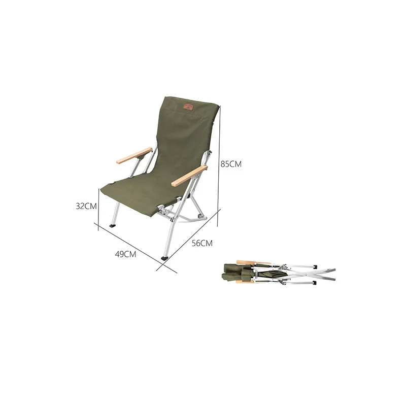 Heavy Duty Camping Chair with Backrest Easy Transport