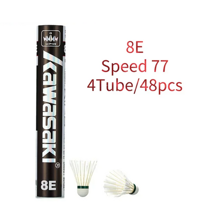 8E Speed 77 Feather Badminton Shuttlecock 4 Tube Pack