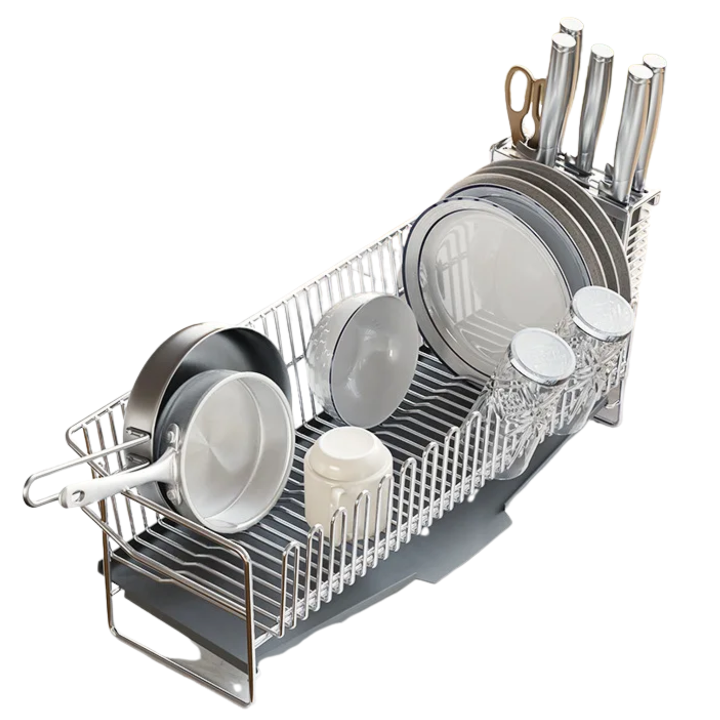 Kitchen Dish Drying Rack with Single Layer Design