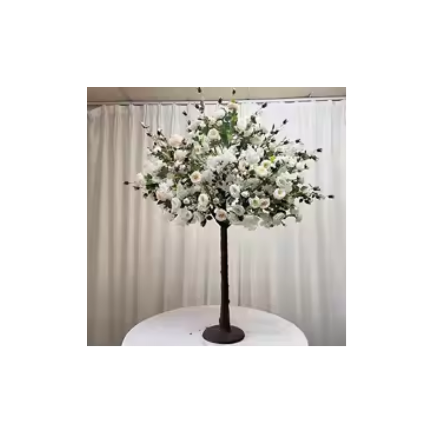 Tea White Champagne Sakura Artificial Flower Tree Decor