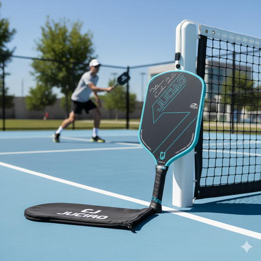 Blue Carbon Fiber Pickleball Paddle with Spin Control