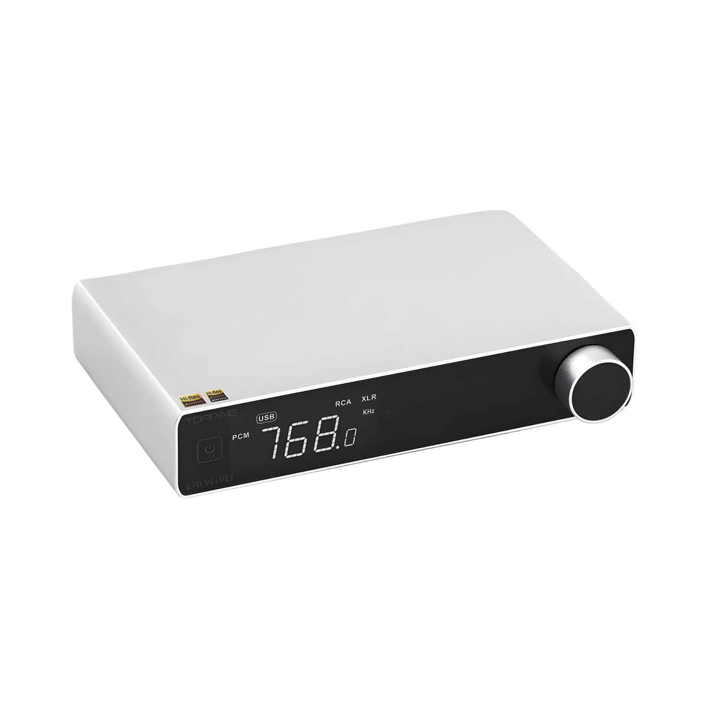 Silver Portable DAC Headphone Amp with Remote Control