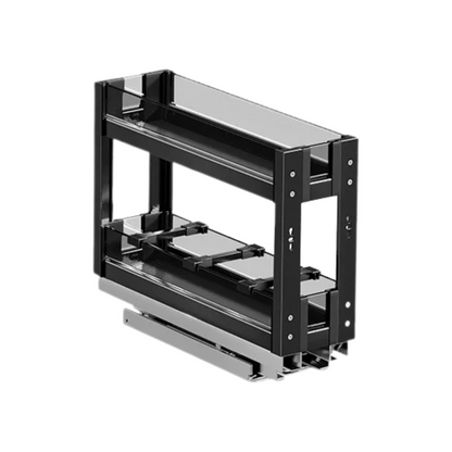 Black 2 Tier Kitchen Spice Shelf Storage Rack