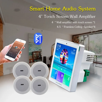 Mini Touchscreen Amplifier with 4×10W Speakers