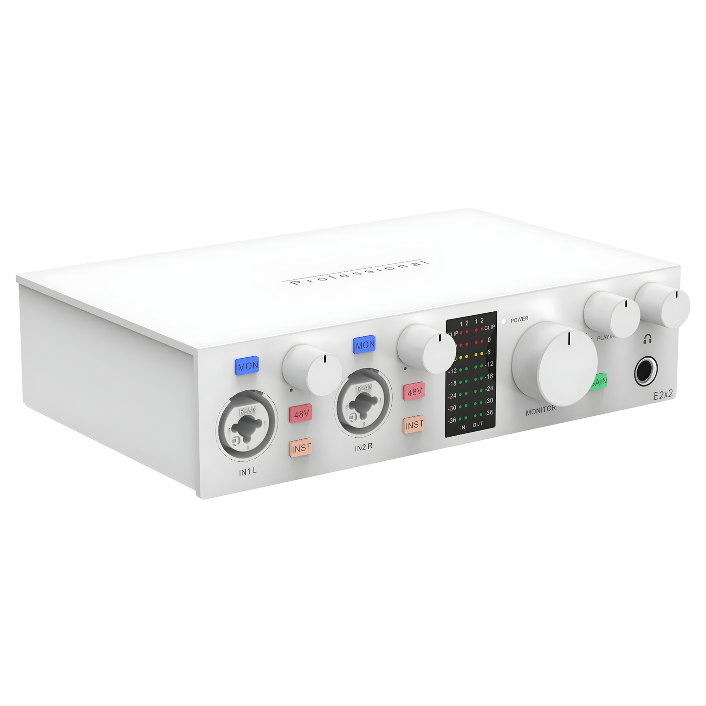 Professional White USB Sound Card 2x2 for Live Streaming