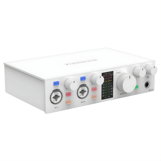 Professional White USB Sound Card 2x2 for Live Streaming