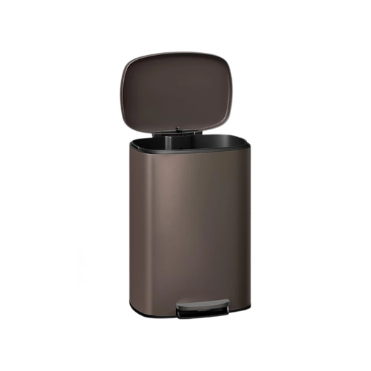 Large 50L Step Pedal Kitchen Trash Bin Brown