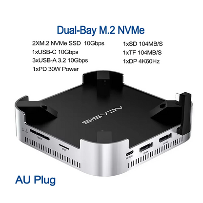 Mac Mini M4 USB-C Dock Dual NVMe 10Gbps