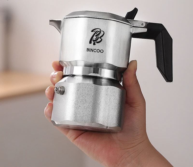 Three Valve Mocha Kettle Stainless Steel Coffee Pot