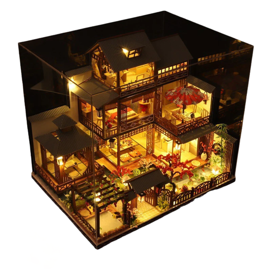 DIY Wooden Miniature Dollhouse Bookend with Dust Cover