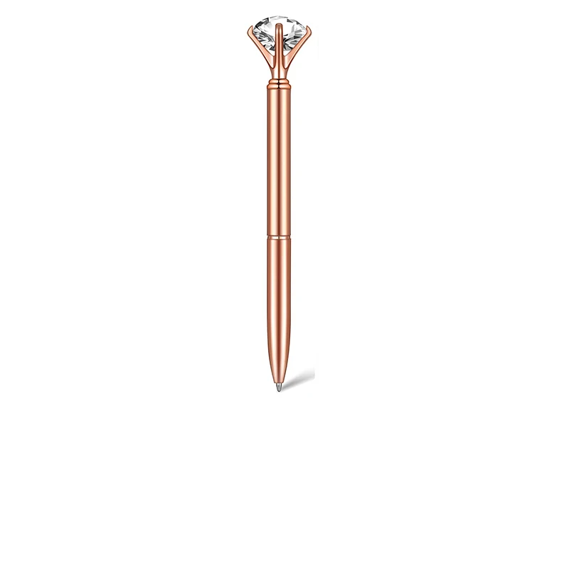 100Pcs Rose Gold Crystal Diamond Pens Wedding Favors