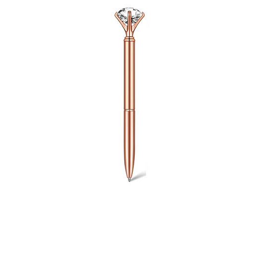 100Pcs Rose Gold Crystal Diamond Pens Wedding Favors