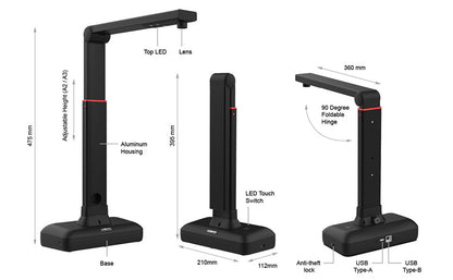27MP Document and Book Scanner with Auto Flatten Function