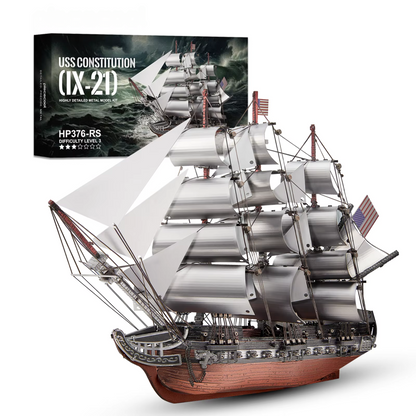 DIY 3D Metal Frigate Boat Puzzle Brain Teaser Kit
