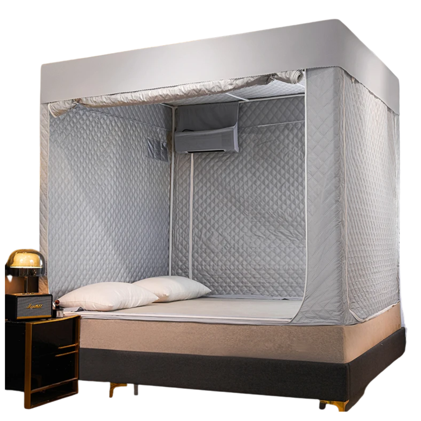 Indoor Warm Bed Tent 90x190 Navy Quilted Frame
