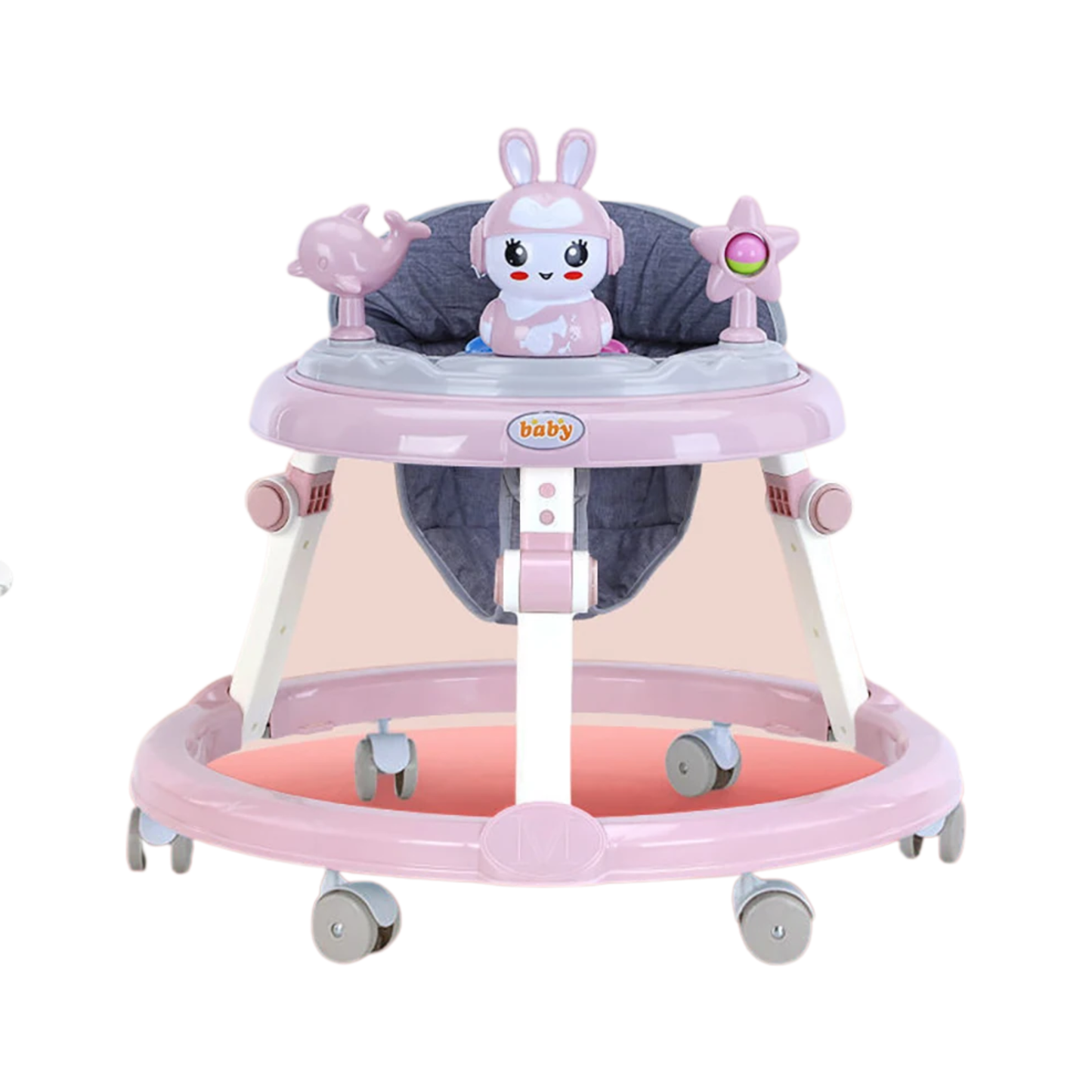 6 Speed Height Adjustable Baby Walker Pink