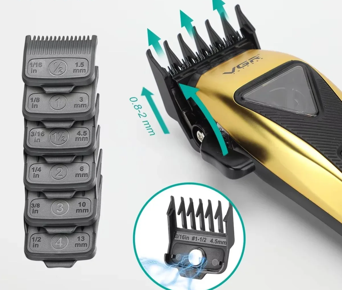 9000RPM Cordless Hair Trimmer Adjustable Barber Clippers