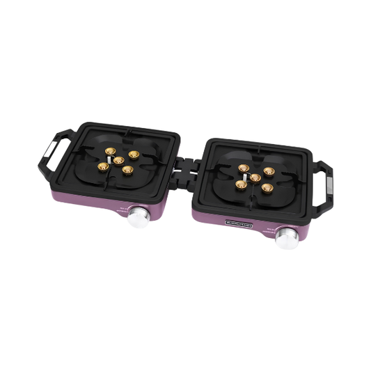 8800W Foldable Double Burner Camping Stove Purple