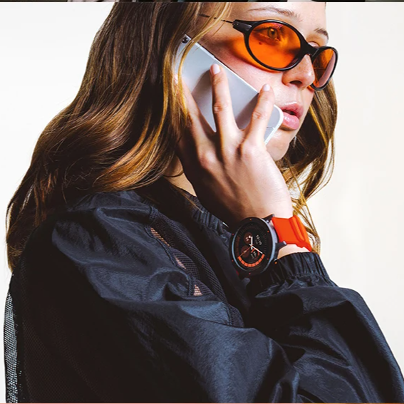 Rechargeable Smartwatch with GPS Blood Oxygen Monitor Orange Edition