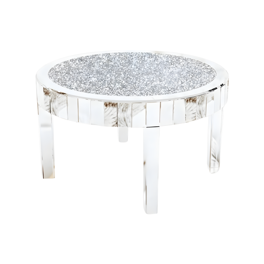 Modern Mirrored Side Table with Stylish Glass Surface